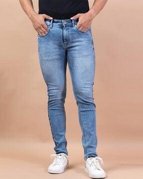 washed ankle-length jeans