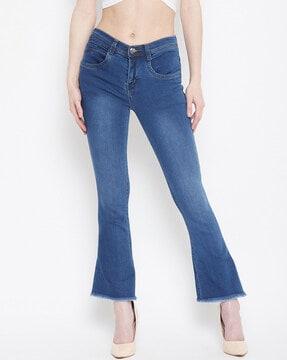 washed bootcut jeans