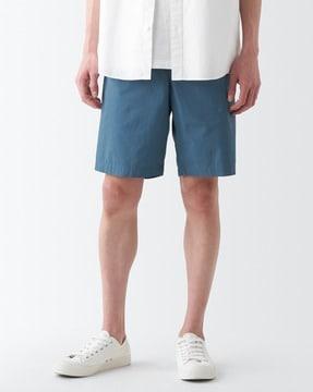 washed broad short pants