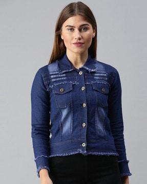 washed button-down denim jacket