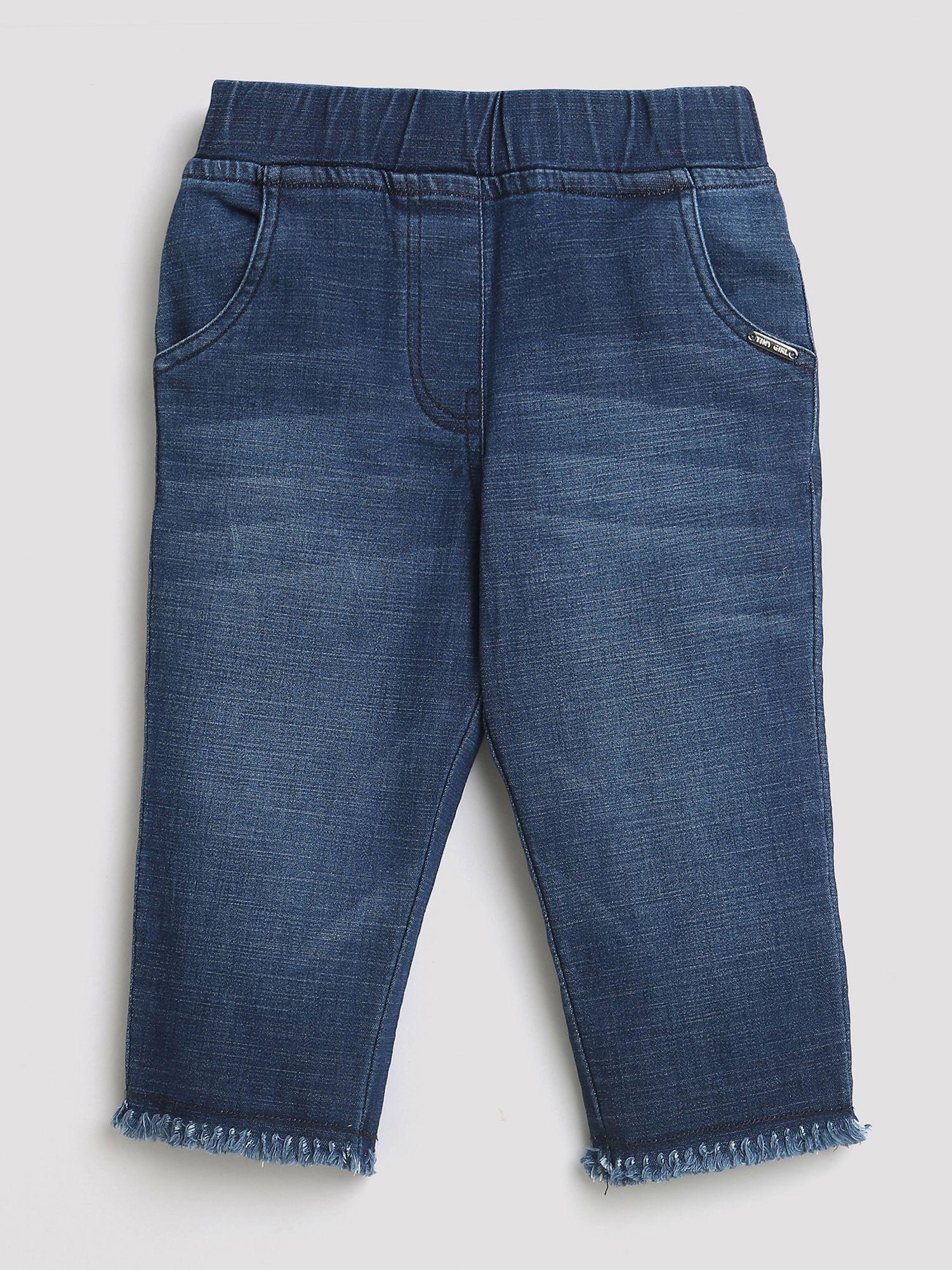 washed denim jeans - dark blue