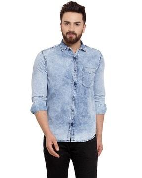 washed denim shirt