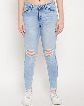 washed distress jeans