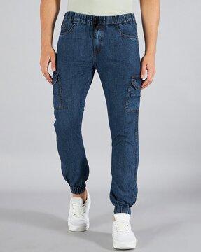 washed jogger jeans