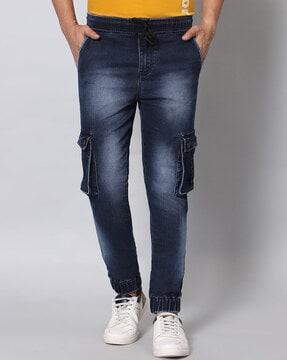 washed joggers jeans with insert pockets