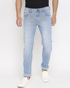 washed low-rise skinny jeans