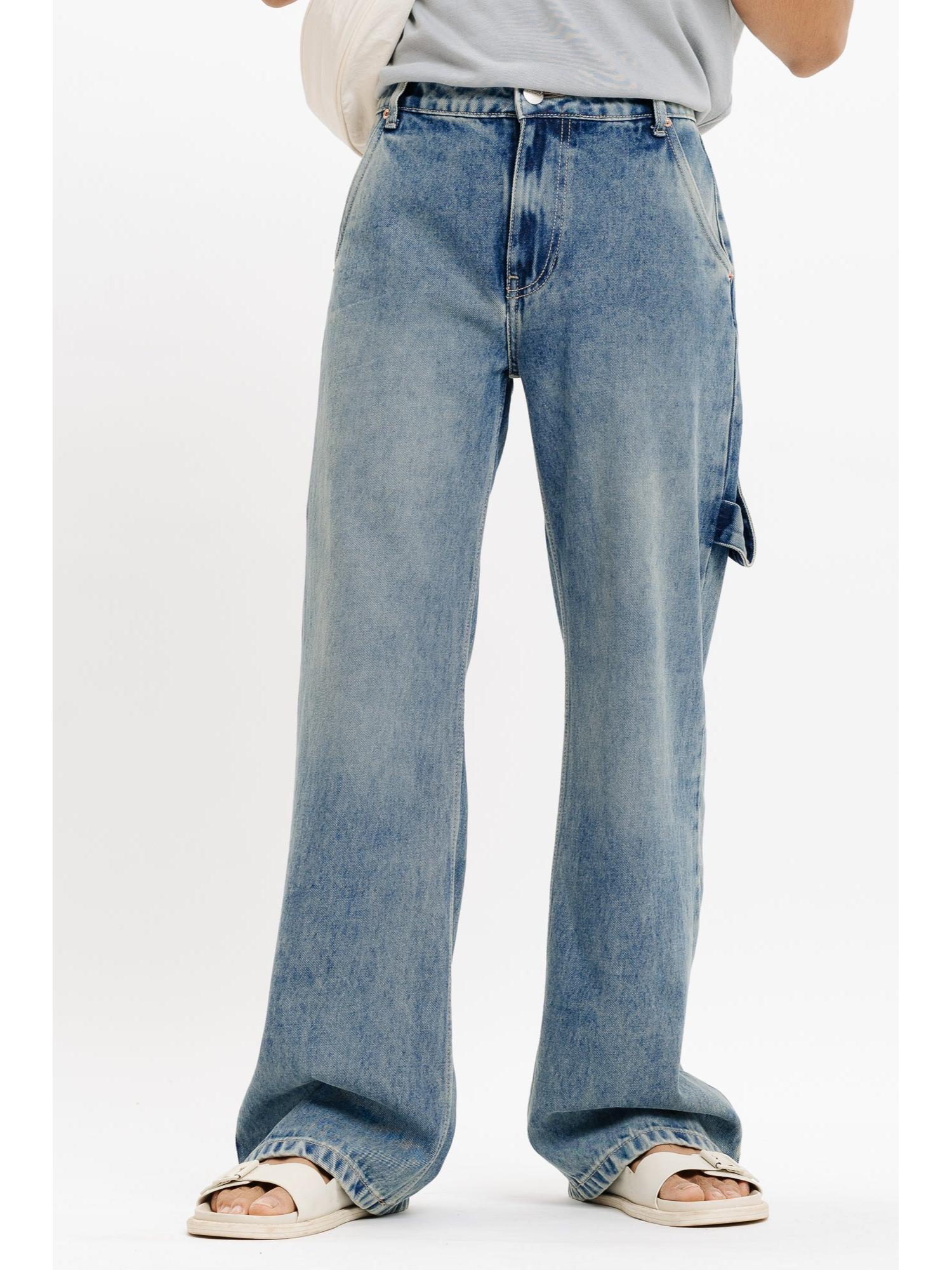 washed out relaxed mens carpenter jeans