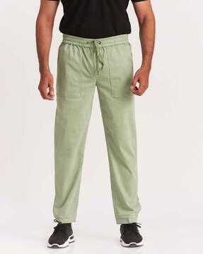 washed pants with elasticated waistband