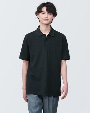 washed pique polo t-shirt