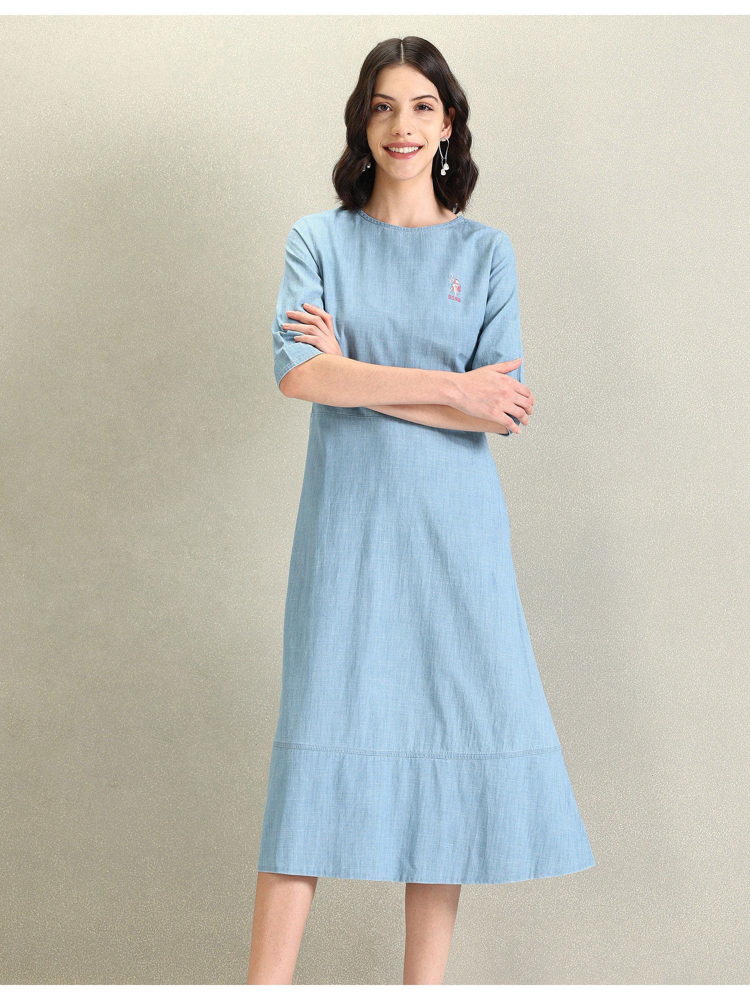 washed pure cotton chambray dress