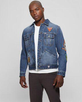 washed regular fit denim jacket