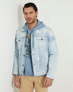 washed regular fit denim jacket