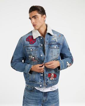 washed regular fit denim jacket