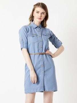 washed shirt dress with belt