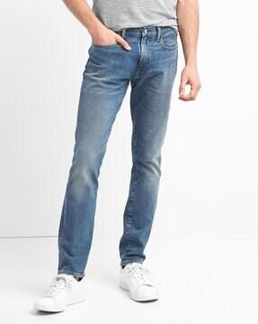 washed skinny fit jeans