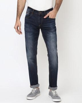 washed skinny fit jeans