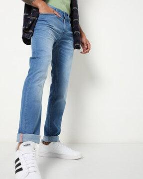 washed skinny fit jeans