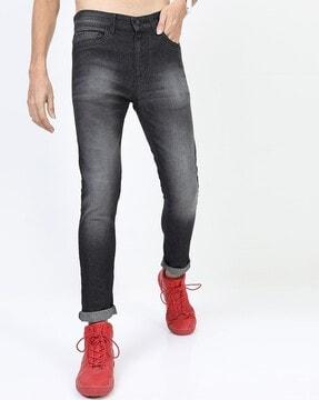 washed skinny fit jeans