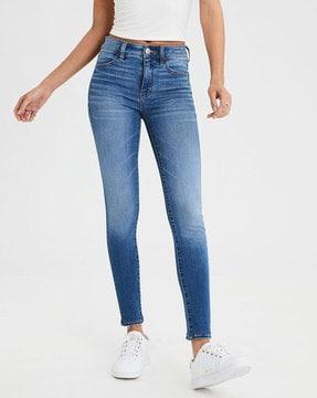 washed skinny fit jeans