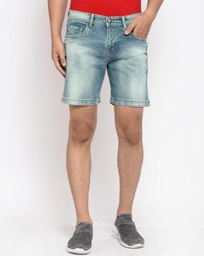 washed slim fit city shorts