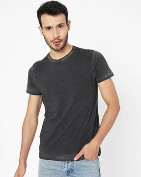 washed slim fit crew-neck t-shirt