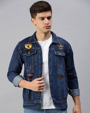 washed slim fit denim jacket