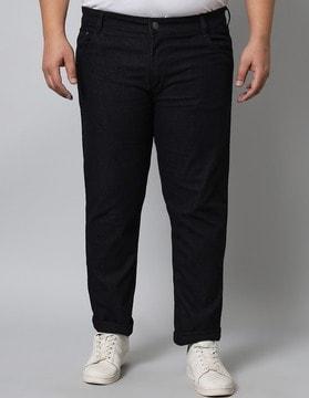 washed slim fit jeans with button closure