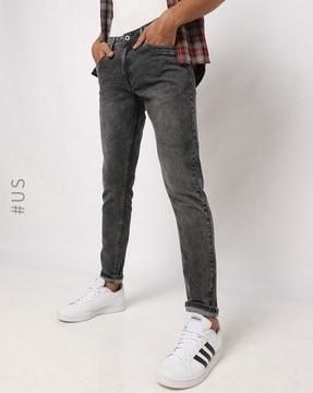 washed slim fit jeans