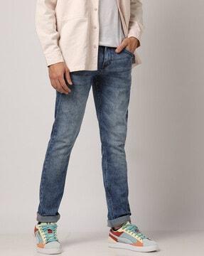 washed slim fit jeans