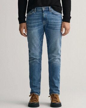 washed slim fit jeans