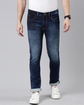 washed slim fit jeans