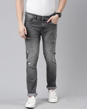 washed slim fit jeans