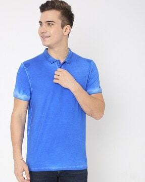 washed slim fit polo t-shirt