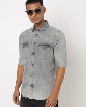 washed slim fit shirt