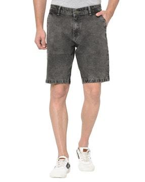 washed slim fit shorts