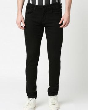 washed slim jeans with insert pockets