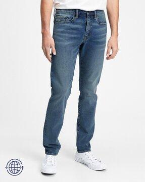 washed slim tapered fit jeans