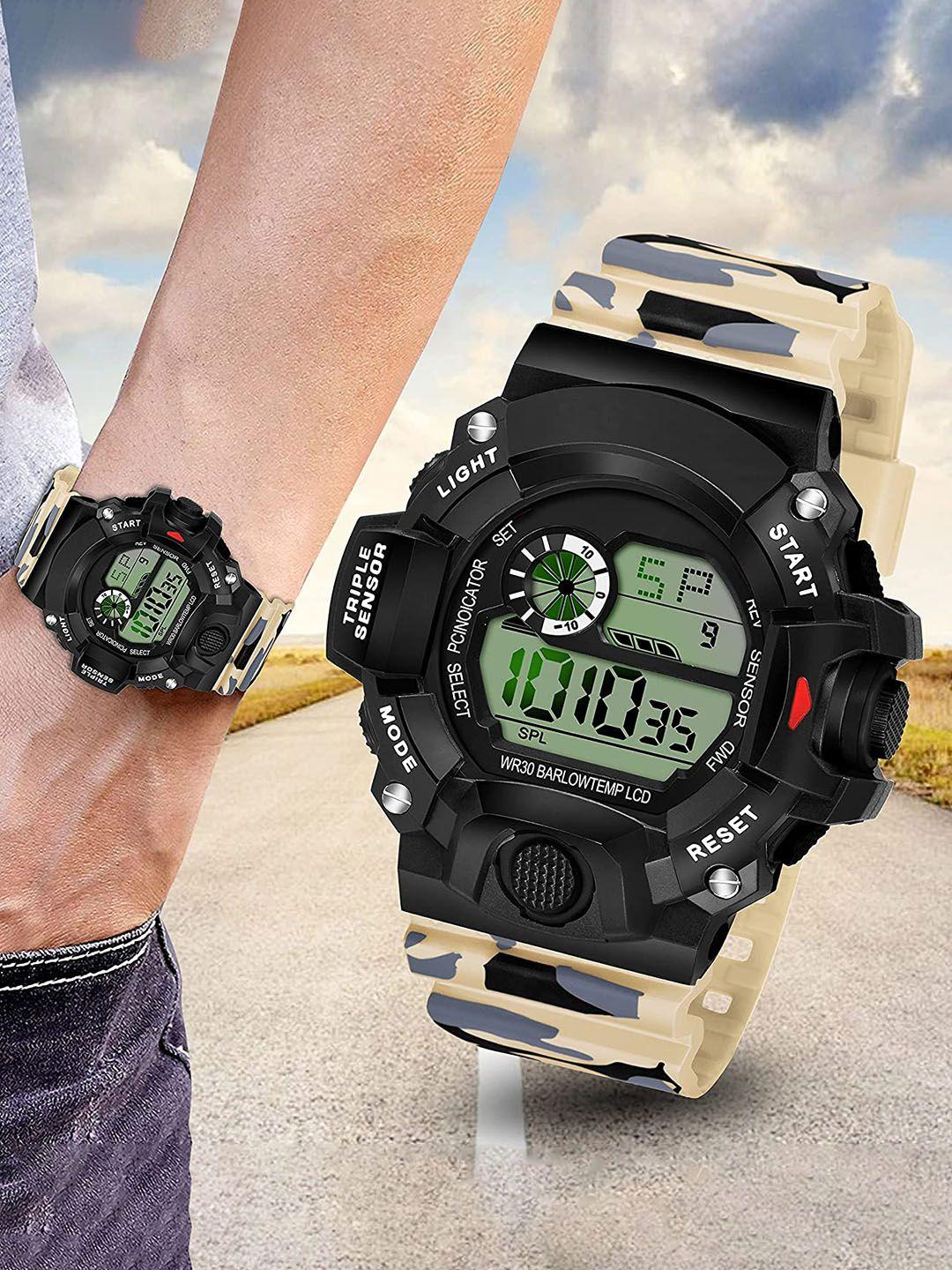 watchstar men bracelet style straps digital watch army c shock cream1