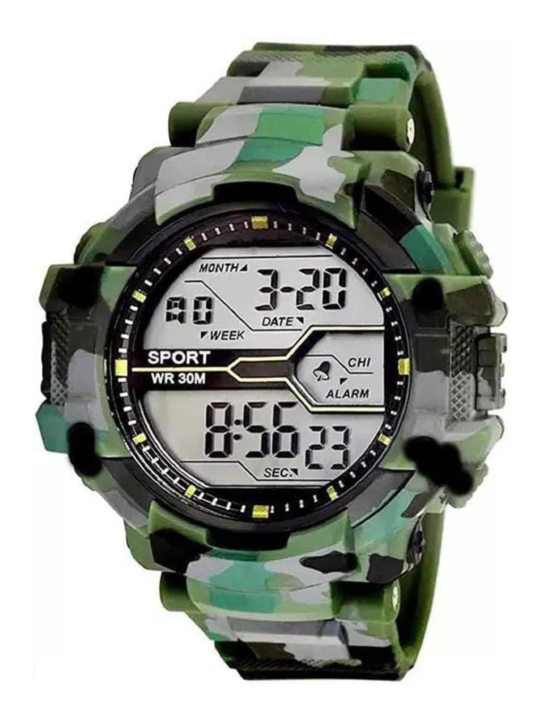 watchstar men dial & straps digital watch army green1