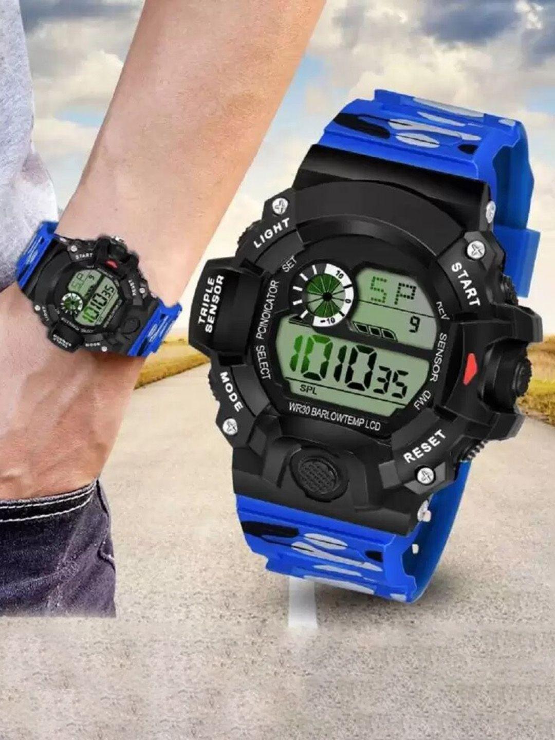 watchstar men digital sports watch - army c shock blue1