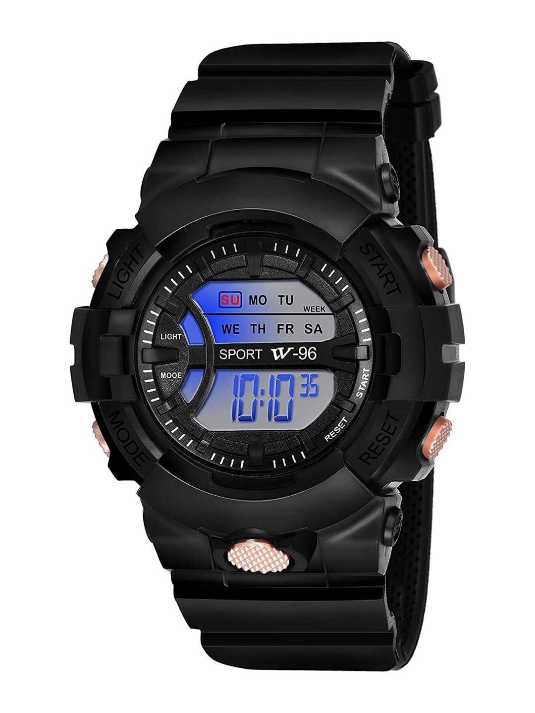 watchstar men rubber strap digital watch sports black1