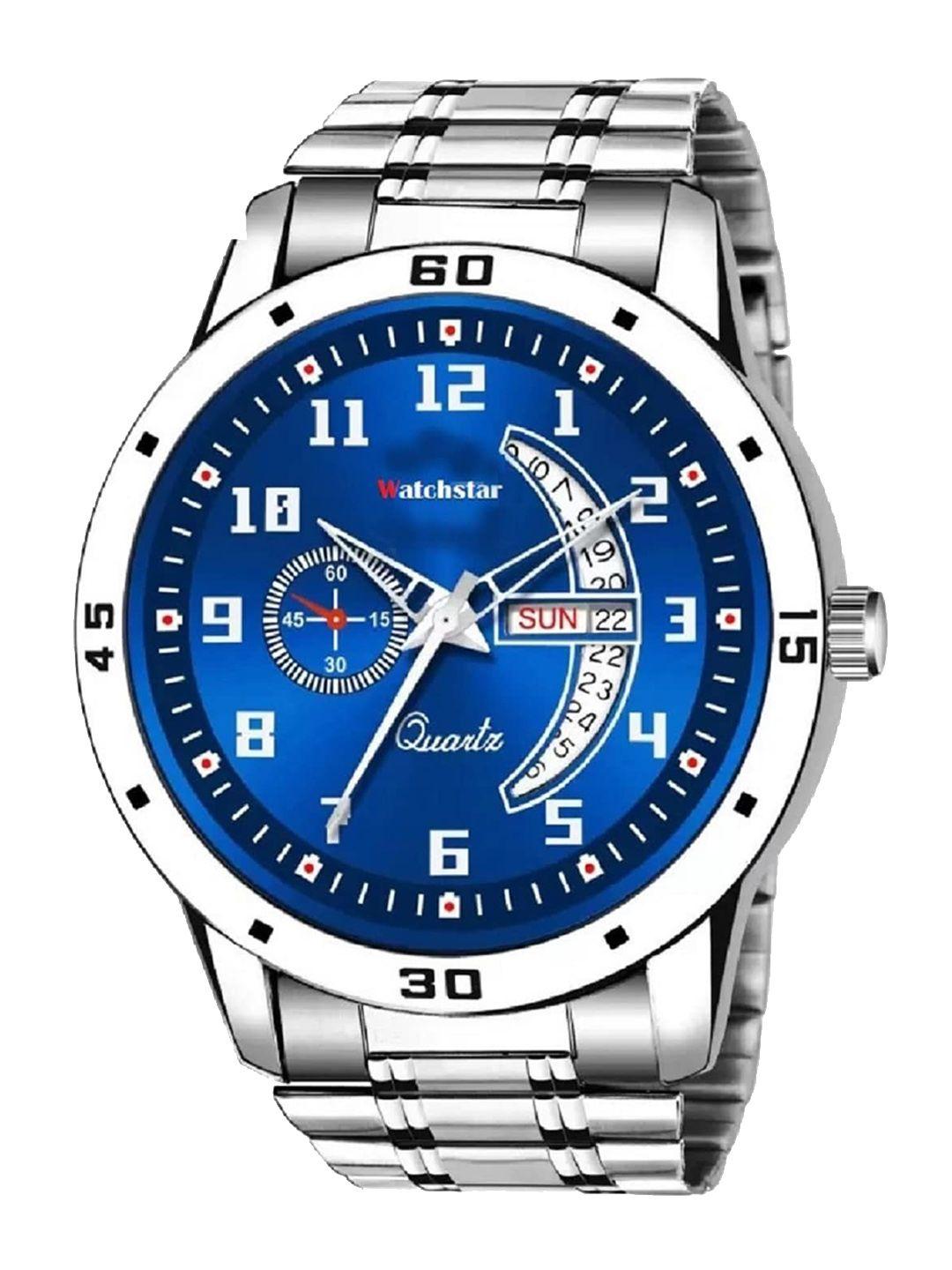 watchstar men stainless steel multi function analogue watch dd aveo steel bluean