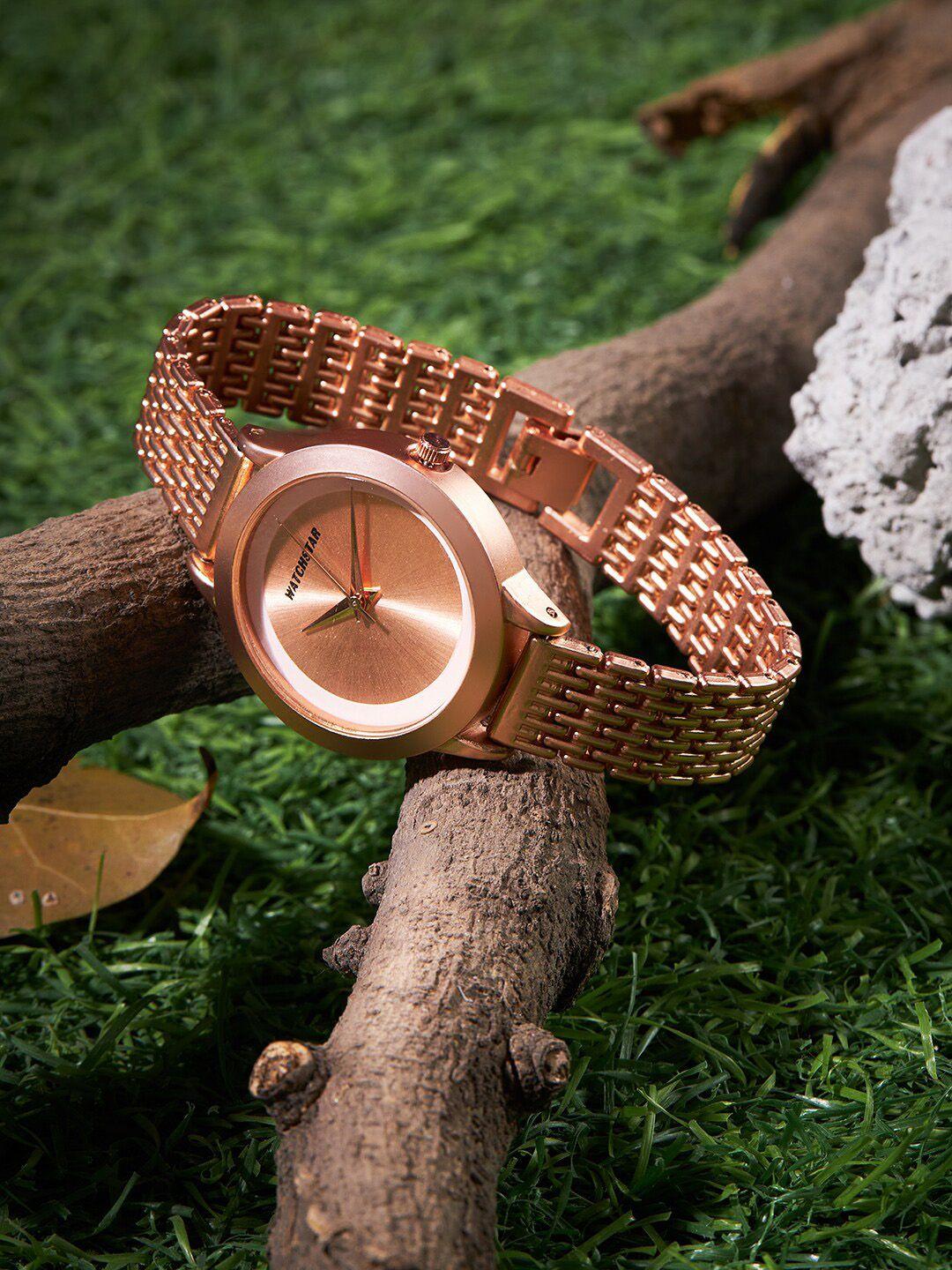 watchstar women stainless steel bracelet style straps watch laxi copper