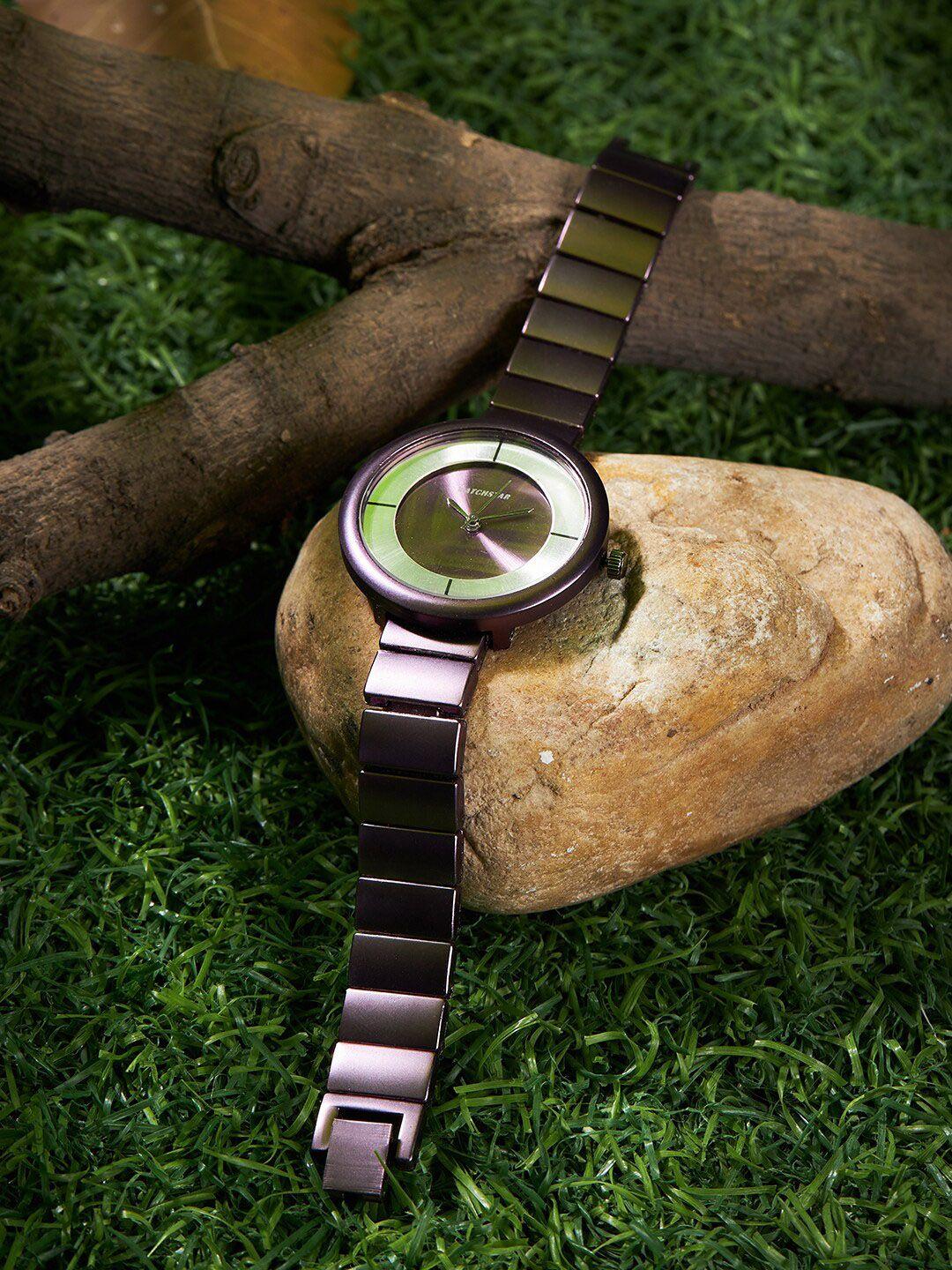 watchstar women stainless steel straps digital watch mate purple