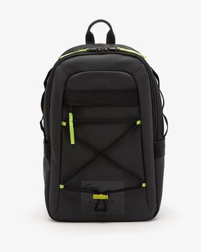 water-repellent backpack with elasticated cord
