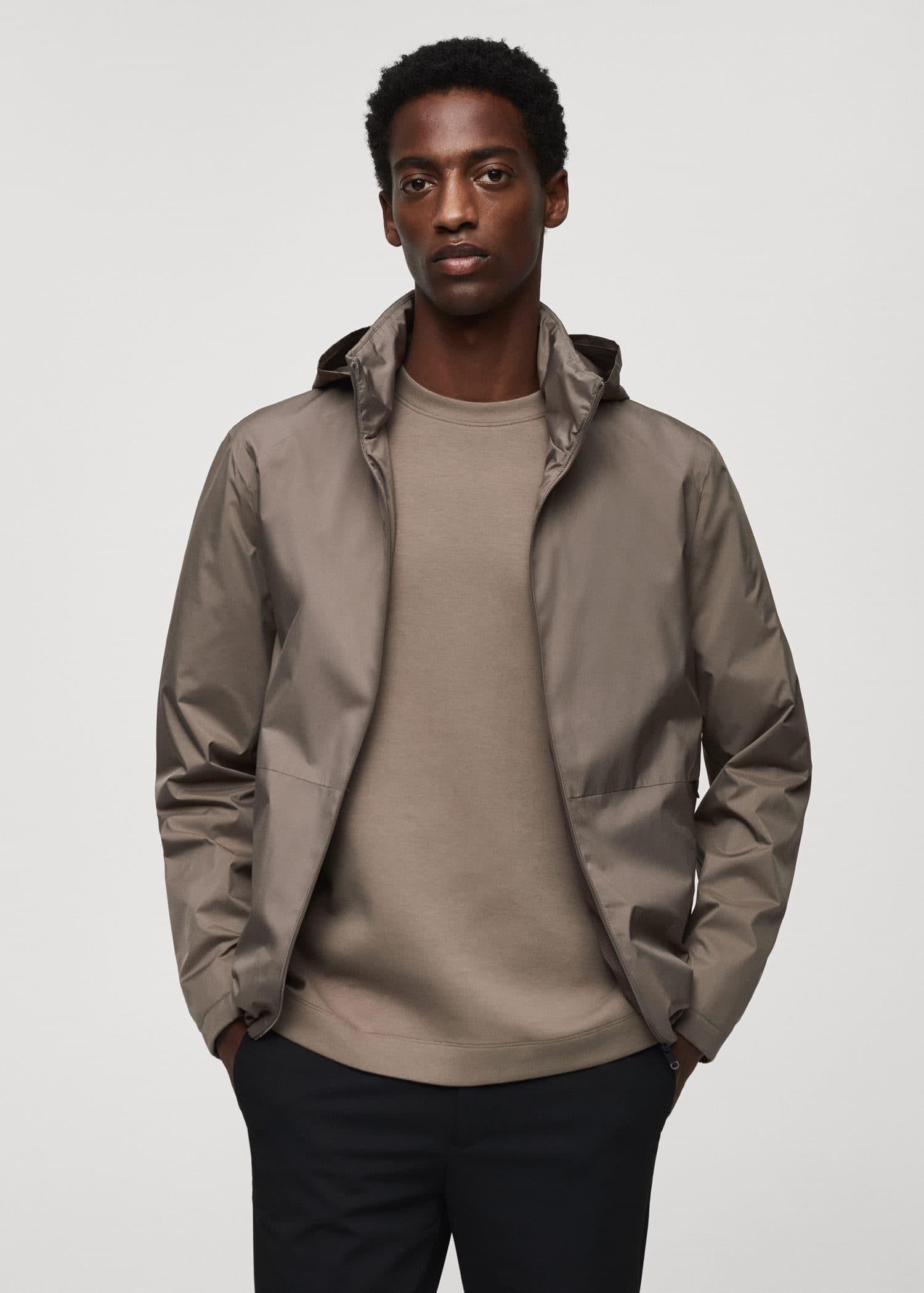 water-repellent jacket with zip