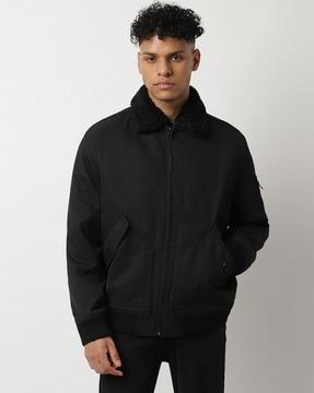 water-repellent regular fit bomber jacket