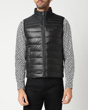 water repellent regular fit padded gillet