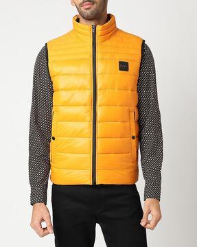 water repellent regular fit padded gillet