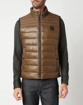 water repellent regular fit padded gillet